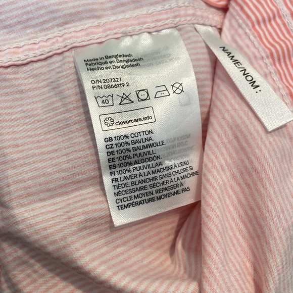 H&M Pale orange striped button down shirt - Picture 4 of 6